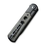 CIVIVI Banneret Flipper Knife Black Steel Handle With Drak Green Canvas Micarta Inlay (3.48" Black Stonewashed Nitro-V) C20040D- - Image 8