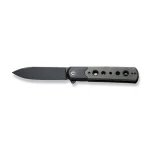 CIVIVI Banneret Flipper Knife Black Steel Handle With Drak Green Canvas Micarta Inlay (3.48" Black Stonewashed Nitro-V) C20040D- - Image 4