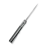CIVIVI Banneret Flipper Knife Plain Steel Handle With Black G10 Inlay (3.48" Silver Bead Blasted Nitro-V) C20040D-2 - Image 2