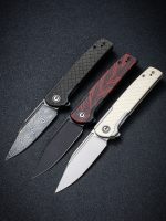 CIVIVI Cachet Flipper Knife Black Steel Handle With Red & Black G10 Inlay (3.48" Black Stonewashed 14C28N) C20041C-1 - Image 2