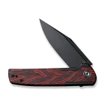 CIVIVI Cachet Flipper Knife Black Steel Handle With Red & Black G10 Inlay (3.48" Black Stonewashed 14C28N) C20041C-1 - Image 6
