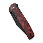 CIVIVI Cachet Flipper Knife Black Steel Handle With Red & Black G10 Inlay (3.48" Black Stonewashed 14C28N) C20041C-1 - Image 7