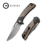 Dogma Flipper Knife Black Polished Copper Handle (3.46'' Black Hand Rubbed Damascus) C 2005DS-2