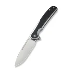 CIVIVI Voltaic Flipper Knife Plain Stainless Steel Handle With Black G10 Inlay (3.48" Silver Bead Blasted 14C28N) C20060-2 - Image 2
