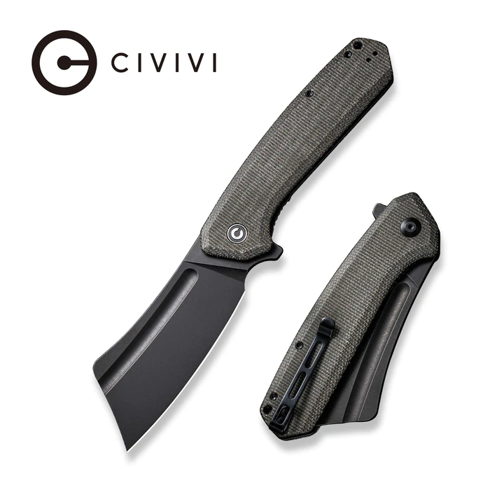 CIVIVI Bullmastiff Flipper Knife Micarta Handle (3.83" 9Cr18MoV Blade) - C2006F