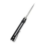 CIVIVI Altus Pocket Knife with Button Lock and Flipper Opener Black G10 Handle (2.97" Silver Bead Blasted Nitro-V) C 20076-1 - Image 4