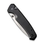 CIVIVI Altus Pocket Knife with Button Lock and Flipper Opener Black G10 Handle (2.97" Silver Bead Blasted Nitro-V) C 20076-1 - Image 8