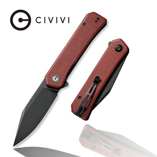 C20077B-2_500x CIVIVI Relic Flipper Knife Burgundy G10 Handle (3.48" Black Stonewashed Nitro-V) C 20077B-2 - Image 1