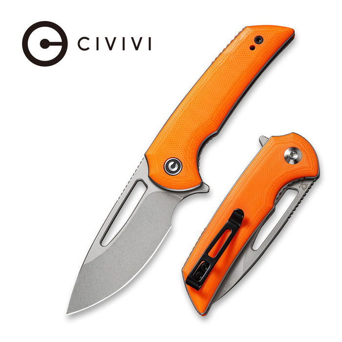C2010B_700x Civivi Odium Flipper Knife - Orange G10 Handle (2.65" Stonewashed D2) C 2010B - Image 1