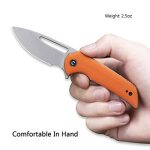 Civivi Odium Flipper Knife - Orange G10 Handle (2.65" Stonewashed D2) C 2010B - Image 8
