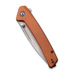 CIVIVI Keen Nadder Flipper Knife - Brown Micarta Handle (3.48” Gray Stonewashed Bohler N690) C 2021B - Image 5