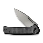 CIVIVI Conspirator Pocket Knife with Button Lock and Flipper Opener Black Micarta Handle (3.47'' Gray Stonewashed Nitro-V) C21006-1 - Image 3