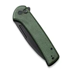 CIVIVI Conspirator Pocket Knife with Button Lock and Flipper Opener Green Micarta Handle (3.47'' Black Stonewashed Nitro-V) C21006-2 - Image 5