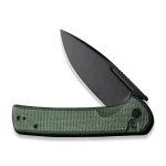 CIVIVI Conspirator Pocket Knife with Button Lock and Flipper Opener Green Micarta Handle (3.47'' Black Stonewashed Nitro-V) C21006-2 - Image 6