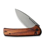 CIVIVI Conspirator Pocket Knife with Button Lock and Flipper Opener Cuibourtia Wood Handle (3.47'' Gray Stonewashed Nitro-V) C21006-3 - Image 3