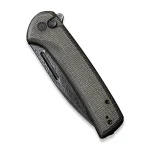 CIVIVI Conspirator Pocket Knife with Button Lock and Flipper Opener Dark Green Micarta Handle (3.47'' Black Hand Rubbed Damascus) C21006-DS1 - Image 5