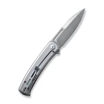 CIVIVI Cetos Flipper Knife Cuibourtia Wood With Gray Steel Lock Side Handle (3.48" Silver Bead Blasted 14C28N) C21025B-4 - Image 3