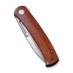CIVIVI Cetos Flipper Knife Cuibourtia Wood With Gray Steel Lock Side Handle (3.48" Silver Bead Blasted 14C28N) C21025B-4 - Image 6