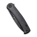 CIVIVI Cetos Flipper Knife Twill Carbon Fiber With Black Steel Lock Side Handle (3.48" Black Hand Rubbed Damascus) C21025B-DS1 - Image 6