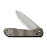CIVIVI Button Lock Elementum - Dark Green Micarta Handle (3.47" Gray Stonewashed 14C28N) C 2103C - Image 5
