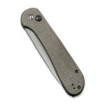 CIVIVI Button Lock Elementum - Dark Green Micarta Handle (3.47" Gray Stonewashed 14C28N) C 2103C - Image 6