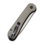 CIVIVI Button Lock Elementum - Dark Green Micarta Handle (3.47" Gray Stonewashed 14C28N) C 2103C - Image 7