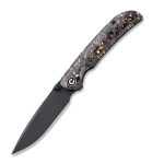 Civivi Imperium Front Flipper / Thumb Studs Knife - Shredded Carbon Fiber And Copper Shred In Clear Resin Contoured Handle (3.47" Black Stonewashed) C2106C - Image 3