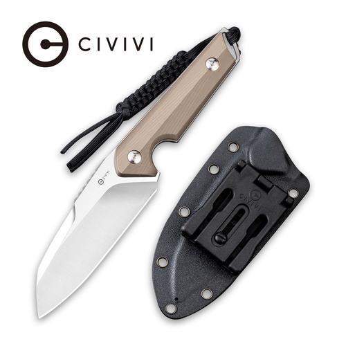 Civivi Kepler Fixed Blade Knife - Tan G10 Handle (4.48" Satin 9Cr18MoV) C 2109B
