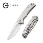 Civivi NOx Flipper Knife - Gray Stainless Steel Handle (2.97" Satin Nitro-V) C 2110A