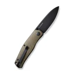 CIVIVI Sokoke Front Flipper And Thumb Stud Knife Green Burlap Micarta Handle (3.35" Black Stonewashed 14C28N Blade) C22007-2 - Image 2