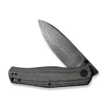 CIVIVI Sokoke Front Flipper And Thumb Stud Knife Black Linen Micarta Handle (3.35" Black Hand Rubbed Damascus Blade) C22007-DS1 - Image 5