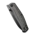 CIVIVI Sokoke Front Flipper And Thumb Stud Knife Black Linen Micarta Handle (3.35" Black Hand Rubbed Damascus Blade) C22007-DS1 - Image 6