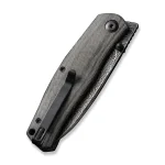 CIVIVI Sokoke Front Flipper And Thumb Stud Knife Black Linen Micarta Handle (3.35" Black Hand Rubbed Damascus Blade) C22007-DS1 - Image 7