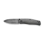 CIVIVI Sokoke Front Flipper And Thumb Stud Knife Black Linen Micarta Handle (3.35" Black Hand Rubbed Damascus Blade) C22007-DS1 - Image 4