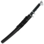 HONSHU SUB-HILT WAKIZASHI AND SHEATH - 1060 HIGH CARBON STEEL BLADE, BLACK TPR HANDLE, CARBON STEEL GUARD - LENGTH 28 7/8” - UC3474 - Image 2