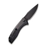 Baklash Flipper Knife Black G10 with Carbon Fiber Overlay Handle (3.5'' Black Stonewashed 9Cr18MoV) C 801I - Image 6