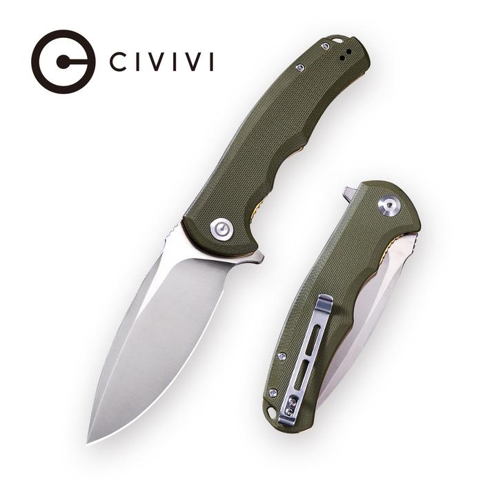 Civivi Praxis Flipper Knife - OD Green G10 Handle (3.75'' Satin 9Cr18MoV) C 803A