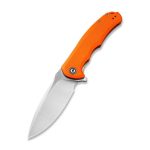 CIVIVI Praxis Flipper Knife - Orange G10 Handle (3.75'' Satin 9Cr18MoV) C 803D - Image 2