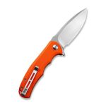 CIVIVI Praxis Flipper Knife - Orange G10 Handle (3.75'' Satin 9Cr18MoV) C 803D - Image 3