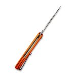 CIVIVI Praxis Flipper Knife - Orange G10 Handle (3.75'' Satin 9Cr18MoV) C 803D - Image 5