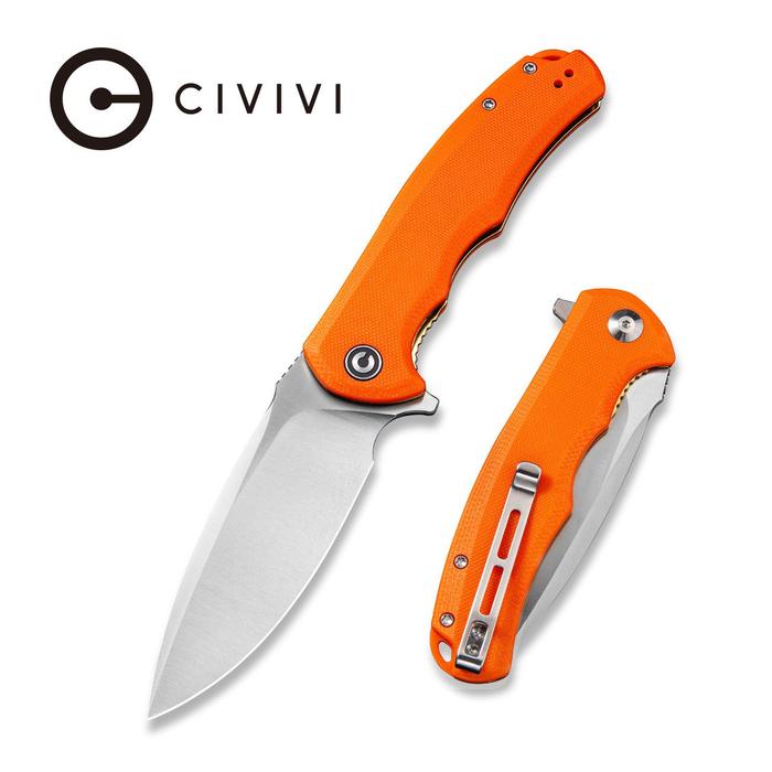 C803D_c706ff3e-f5cc-4b91-8cbb-3657ba606835_700x CIVIVI Praxis Flipper Knife - Orange G10 Handle (3.75'' Satin 9Cr18MoV) C 803D - Image 1
