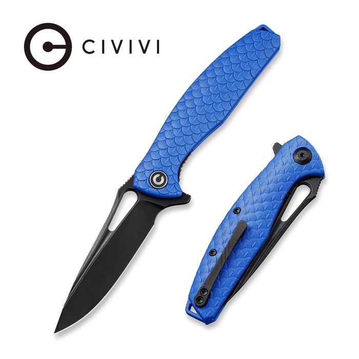 C902H_700x CIVIVI Wyvern Liner Lock Knife Blue Fiber-glass Reinforced Nylon Handle (3.45'' Black Stonewashed D2 Steel) - C902H - Image 1
