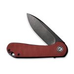 CIVIVI Elementum Flipper Knife - Burgundy G10 Handle (2.96" Black Stonewashed D2) C 907A-1 - Image 5