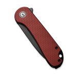 CIVIVI Elementum Flipper Knife - Burgundy G10 Handle (2.96" Black Stonewashed D2) C 907A-1 - Image 4