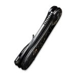 Civivi Elementum Flipper Knife Shredded Carbon Fiber And Golden Shred In Clear Resin Contoured Handle (2.96" Black Hand Rubbed Damascus) C907C-DS1 - Image 8