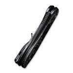 Civivi Elementum Flipper Knife - Shredded Carbon Fiber And Silvery Shred In Clear Resin Contoured Handle (2.96" Black Hand Rubbed Damascus) C907C-DS2 - Image 5