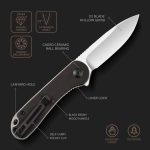 CIVIVI Elementum Liner Lock Knife - Black Ebony Wood Handle (2.96'' Satin D2) C 907D - Image 7