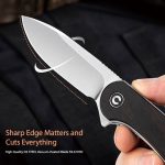 CIVIVI Elementum Liner Lock Knife - Black Ebony Wood Handle (2.96'' Satin D2) C 907D - Image 5