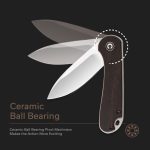 CIVIVI Elementum Liner Lock Knife - Black Ebony Wood Handle (2.96'' Satin D2) C 907D - Image 4