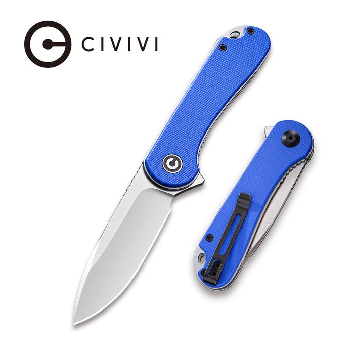 CIVIVI Elementum Liner Lock Knife - Blue G10 Handle (2.96'' Satin D2) C 907F
